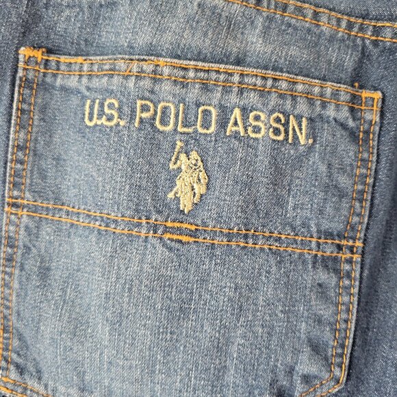 Vintage US Polo Assn Men’s Sz 36 Jean Shorts, Y2K Denim Baggy Carpenter Shorts - Picture 5 of 13